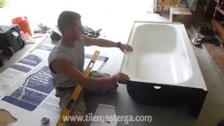 Part "1" How to install new tub, level it & connect drain and overflow plumbing DIY Atlanta GA