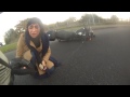 Biker Crashes On Roundabout