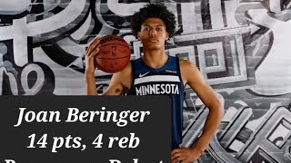 Joan Beringer 14 Points, 4 Rebs Vs Nuggets 2025 Nba Preseason