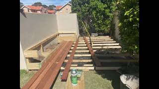 Merbau decking with bench seating