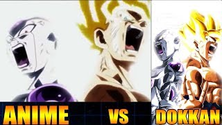 ANIME VS DOKKAN COMPARISON | LR GOKU & FRIEZA SUPER ATTACK ANIMATION #DOKKANBATTLE