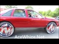 AceWhips.NET- Candy Red Chevy Bubble on 30" DUB ZIG-ZAG Floaters Sliding