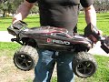 Brushless E-Revo 50mph wheelie. 6s LiPo Insane Fast Mamba Monster Combo.