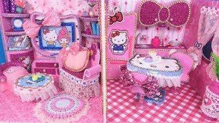 DIY Miniature Hello Kitty Dollhouse~ Kitchen and Living Room Decor Doll Crafts (Part2)