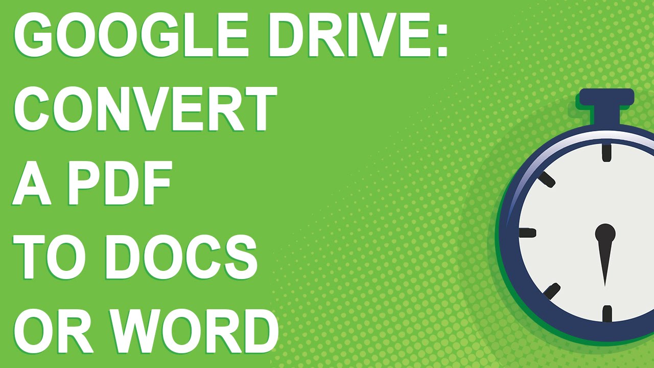 Google Drive: Convert a PDF to Docs or Word - YouTube