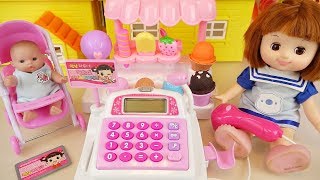 Baby doll Mart register and Ice cream shop food toys baby Doli play