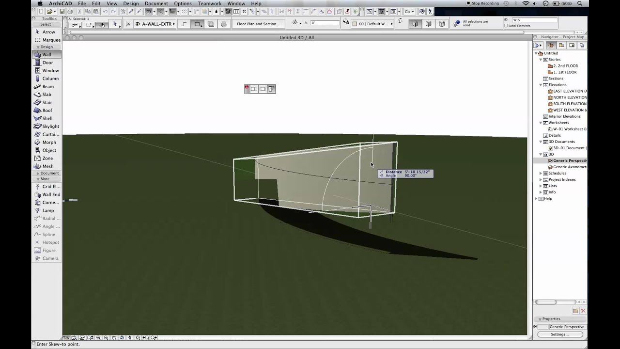 Curved Inclined Wall in ArchiCAD 16 w/ Morph Tool YouTube