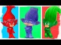 PJ Masks as Trolls Fun Coloring Pages | Learn Colors Learning...