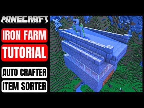 EASY COMPACT IRON FARM with auto crafter and item sorter / Minecraft 1.21