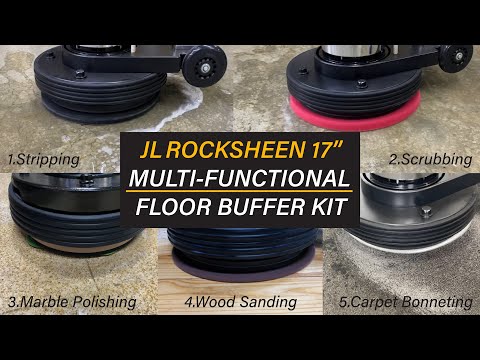 JL ROCKSHEEN 17" Multi-Functional Floor Buffer Kit w/ 15 Free Accessories included!