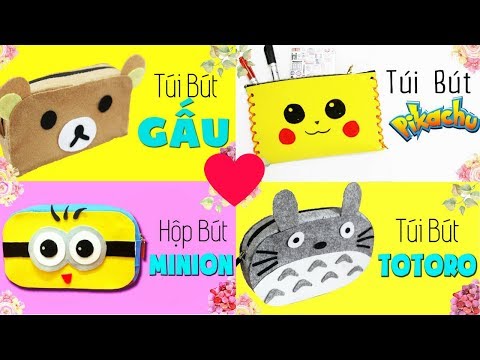 CÁCH LÀM ĐỒ DÙNG HỌC TẬP | Tổng hợp các mẹo làm TÚI BÚT Cực Xinh mà Chẳng Cần May Vá!