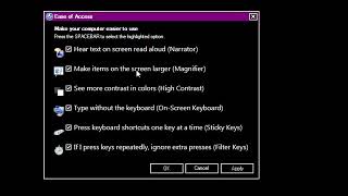 Windows Vista Ease of Access All Options