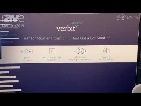 UB Tech 2019: Verbit Talks About Its Education Transcription and Captioning