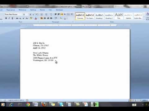 Writing a Letter in Block Format - YouTube