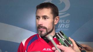 2011 Ford World Men's Curling Championship - Draw 3 Media Scrum