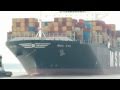 Huge containership MSC EVA arriving in the port of Antwerp (HD1080p)
