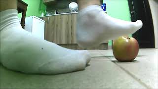 Im Crushing An Apple. My Giant Foot Walking Among You. Stomp. Micro. Macro. Lick. Giant Love Foot.