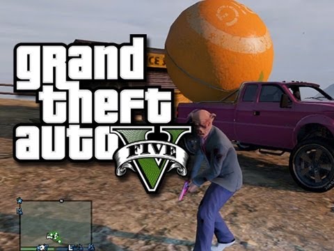 GTA 5 Online Multiplayer Funny Moments!  (Big Ball in a Big Truck, Tanks, and Skate Park Fun!)
