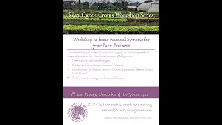 River Queen Greens Workshop Series:  Farm Financial Systems
