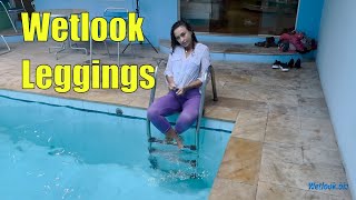 Wetlook Leggings | Wetlook Sporty Outfit | Wetlook White Shirt