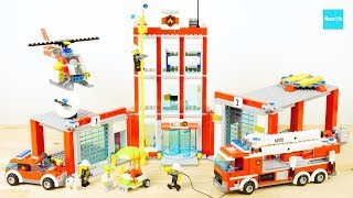 レゴ シティ 消防署 60110 屈折はしご車 ヘリコプター はやつく Lego City Fire Station 60110