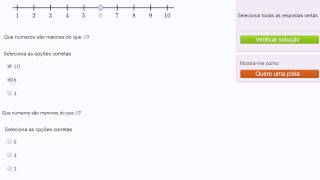 Comparar números pequenos numa reta numérica - Khan Academy em português (1º ano)