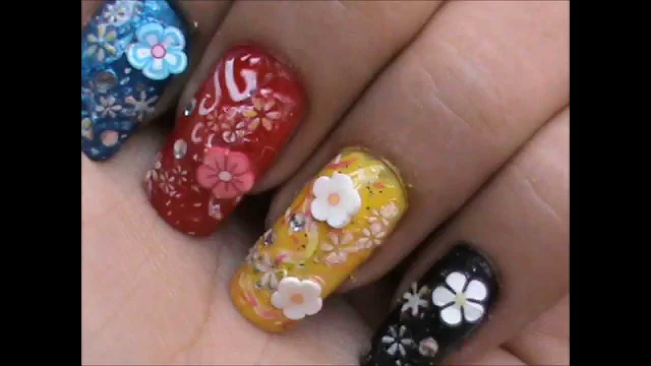 1. Fimo Flower Nail Art Tutorial - wide 3