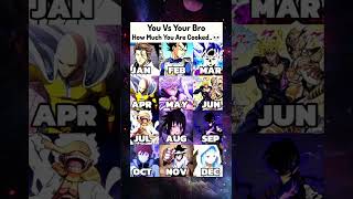 Your Month Decides Your Anime Character You Vs Your Bro