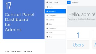 ASP .Net MVC Series - 17 - Control Panel Dashboard for Admins