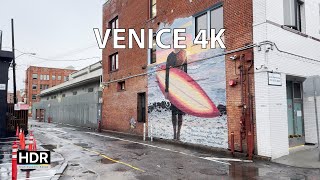 Rainy Venice - Scenic Drive 4K Hdr - Los Angeles Usa