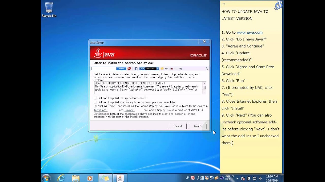 install java plugin internet explorer 8