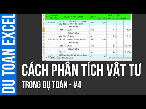 Dự toán Excel #04 - Cách phân tích vật tư trong dự toán