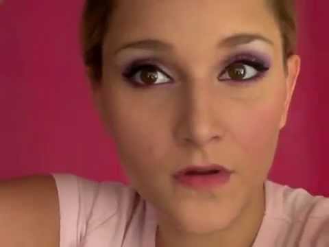 Makeup Tutorial: Hot Pink & Bright Purple Eye Shadows! 80's Cartoon *JEM* 