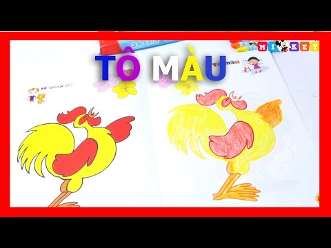 Tô Màu Cho Bé|Tô Màu Con Vật|Chị Bí Đỏ Dạy Bé Tô Màu Con Gà Thông Minh|Animal Coloring