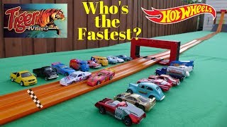 Hot Wheels vs Tiger Wheels drag tournament race ( Who's the fastest brand?)