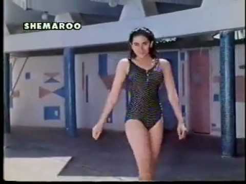 karishma kapoor in a sexy blue swimsuit - prem qaidi (high quality...