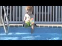 Will and Adam snacking by the pool