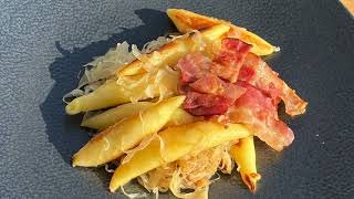 Schupfnudeln auf Sauerkraut im Schnellkochtopf selber machen, Rezept, Energie sparen beim Kochen