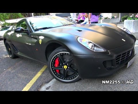 Matte Black Ferrari 599 GTB Hitting Rev Limiter