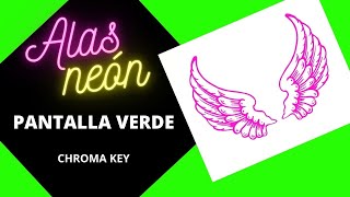 Alas Neón Chroma Key Pantalla Verde