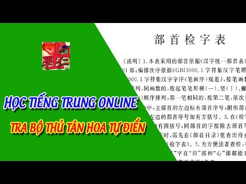 Học Tiếng Trung Online | Tra bộ thủ tân hoa tự điển
