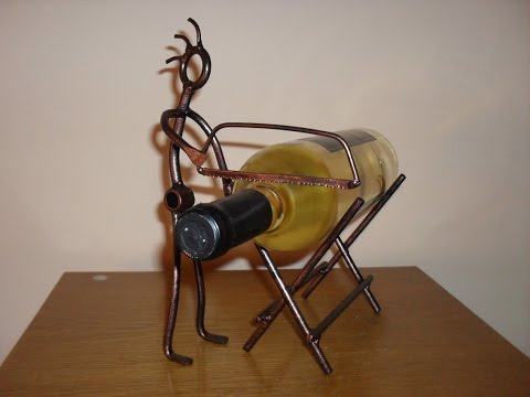 Making an wood cutter wine bottle holder