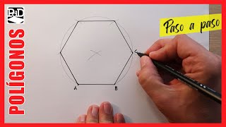 Cómo Dibujar Un Hexágono A Partir Del Lado Con Compás Sobre Papel. Polígono De 6 Lados Paso A Paso.
