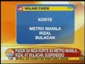 UB: Pasok sa mga korte sa Metro Manila, Rizal at Bulacan, suspendido