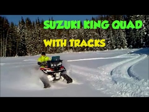 Suzuki King quad 500 4x4 ATV with Camoplast tatou 4s snow tracks...