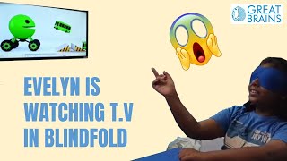 8 YEARS GIRL WATCHING TV IN BLINDFOLD AFTER MID BRAIN ACTIVATION BY GREATBRAINS.