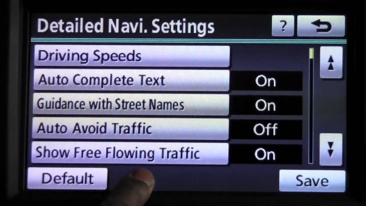 2012 | Toyota | Highlander | Detailed Navigation Settings ...