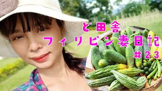 【フィリピン妻と農村移住、自給自足】初収穫のゴーヤで嫁さんと庭アウトドアしました in フィリピン田舎#23