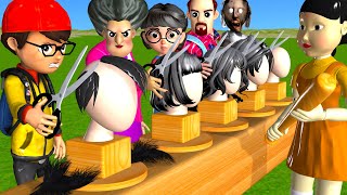 Scary Teacher 3D vs Squid Game Trying Cut Miss T' Hair 5 Times Challenge Nick vs
