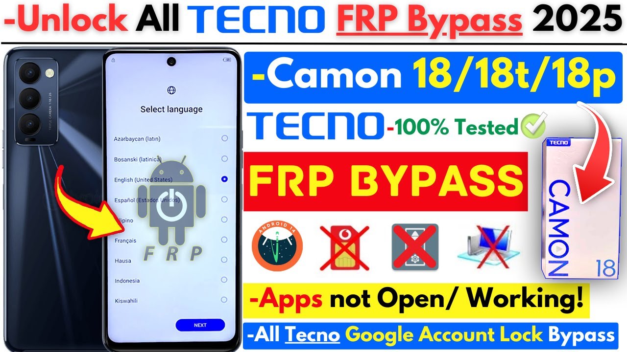 TECNO CAMON 18/18T/18P FRP Bypass 2025 Without PC -CAMON TECNO CAMON 18/18T/18P FRP Bypass 2025 Without PC -CAMON